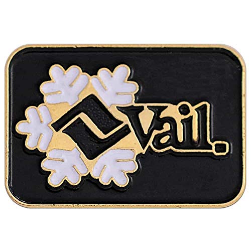 Vail Ski Area Vintage Metal Pin Hat Shirt Pin Tie Tack Pinback, Black, 3 4 x 1 2 inches