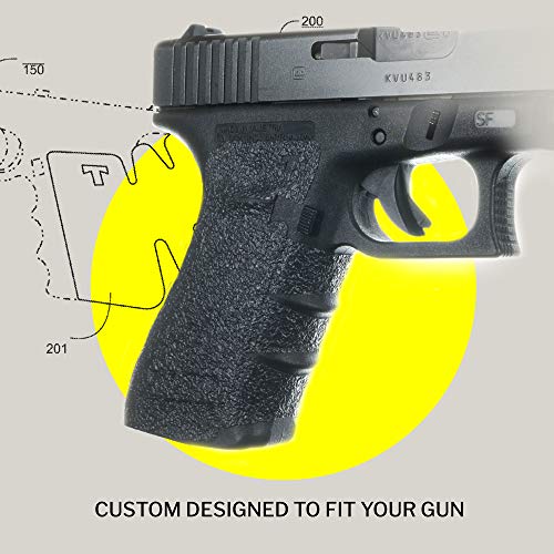 Talon Grips Adhesive Pistol Grip Compatible With Glock 20, 21, 40, 41 – Made In The Usa – Gen - Rubber, Black #TOP3