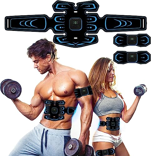 Abs Trainer, Muscle Stimulator, Abdominal Trainer with 6 Modes & 9 Intensities, Portable Muscle Stimulator, for Abdomen, Arm, Leg Fitness Training, Abdominal Muscle Trainer, EMS Training Device