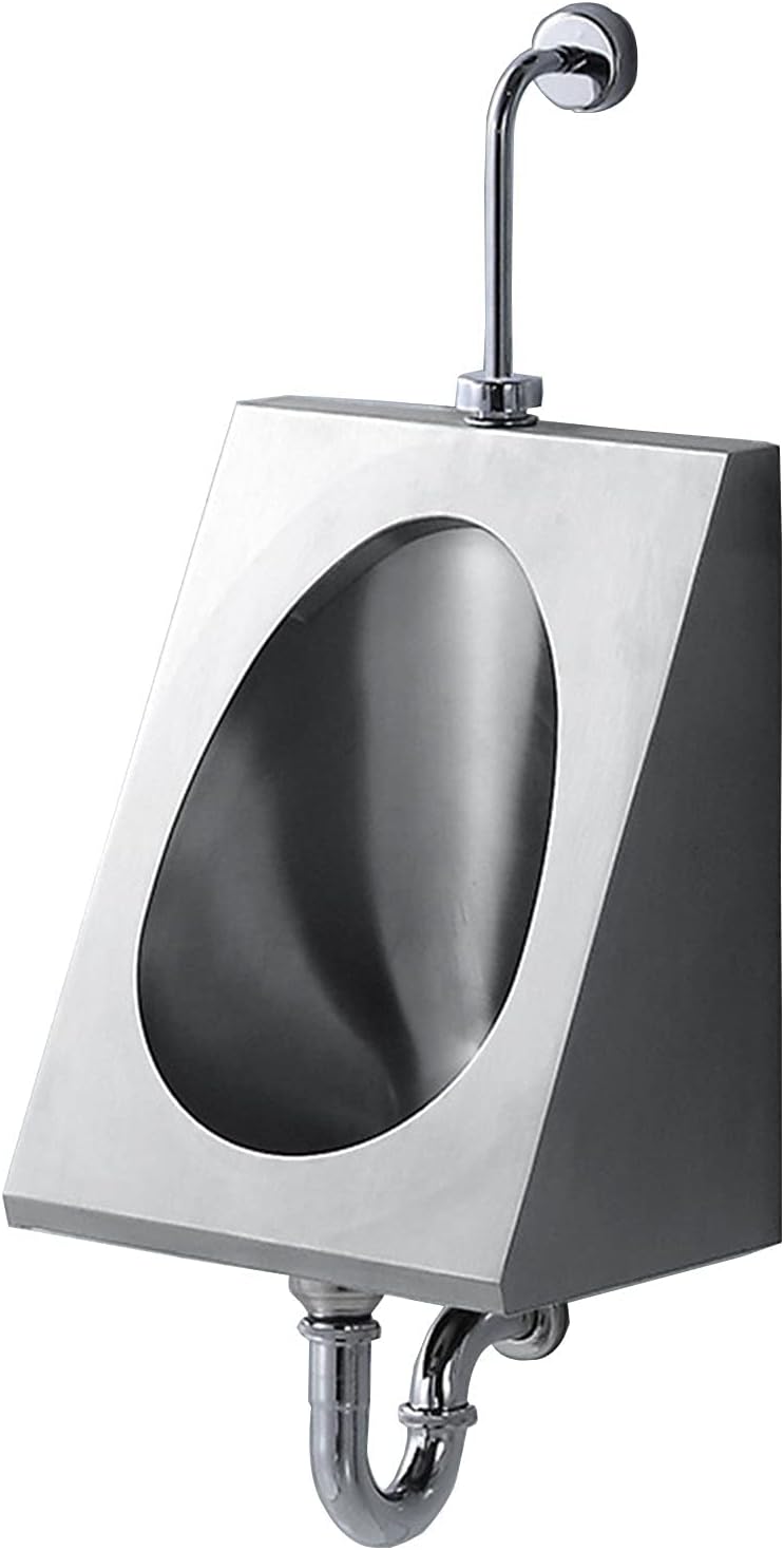 Household Products Induction Urinal,304 Stainless Steel Wall-Mounted Men's Urinal,Bathroom Accessories Urinal with Siphon Automatic Flush Valve,Suitable for Toilets,Wall Drainage