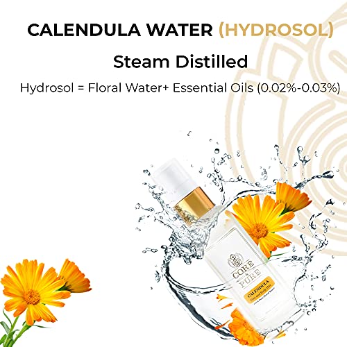 Image of CORE & PURE Calendula Water Face and Body Mist- Helps in Sensitive Skin |100% Natural Hydrosol, Floral Water|- 50ml