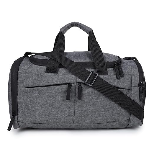 Sports Gym Bag,Travel Duffel Bag with Shoes Compartment for Men Women, 43x29x28 Cm Approx 35L, Lightweight - Grey-image-45