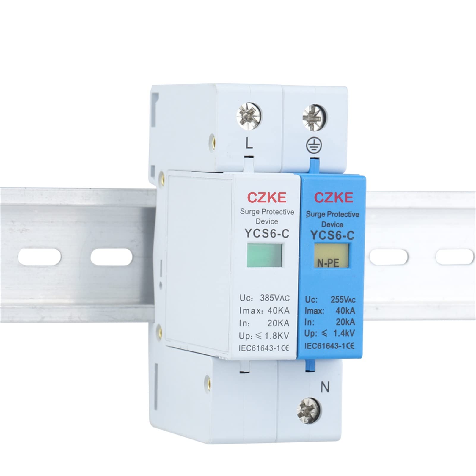 PAKMEZ YCS6-C 1P+NPE 20-40kA AC SPD Protector contra sobretensiones for el hogar Dispositivo de descargador de bajo Voltaje