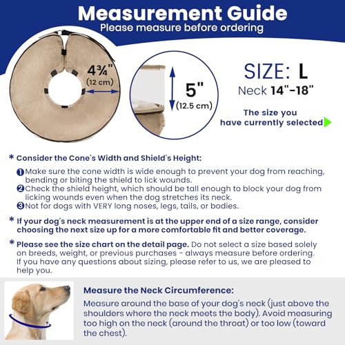 Image of BARKLESS Dog Cone, Inflatable Dog Cone After Surgery for Large Breeds, Soft Surgery Collar with Enhanced Anti-Licking Guard Shield for Pets, Patented Protective Donut Collar