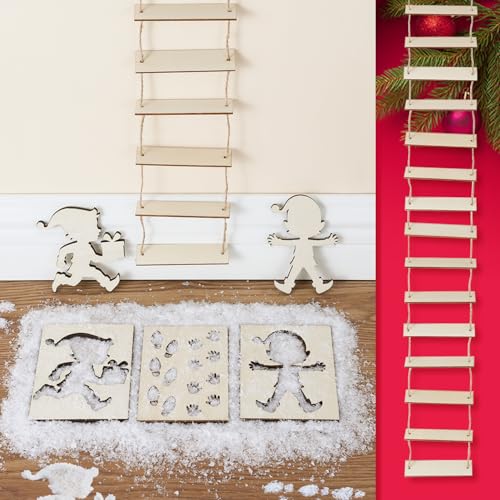 Festicy Wichtel Set mit 5 Wichtel Schablonen, Kunstschnee und Wichtel...