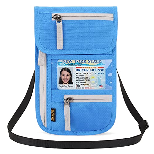 Image of Neck Wallet Lightweight RFID Blocking Waterproof Travel Pouch Passport Wallets for Women Men