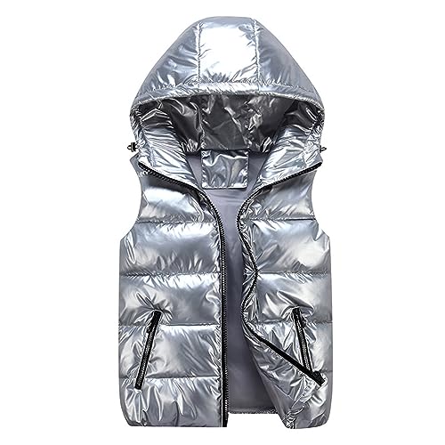 Puffer Vest Women Sleeveless Hood Zip up Lightweight Quilted Jackets Casual Winter Warm Cute Outdoor Coat with Pocket