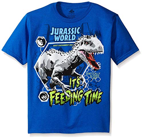 Jurassic Park Little Boys' Short Sleeve T-Shirt Shirt, Royal Blue, 7 Medium
