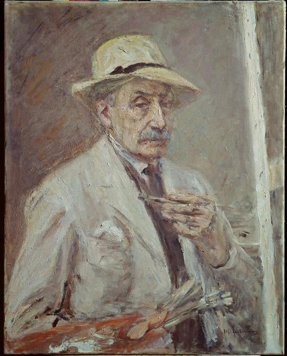 Impression d'affiches Autoportrait Max Liebermann sur toile premium de haute facture