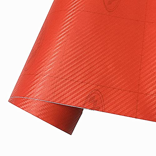Vinilo fibra carbono 3D rojo 50x200 cm para personalizar tuning de coches y motos