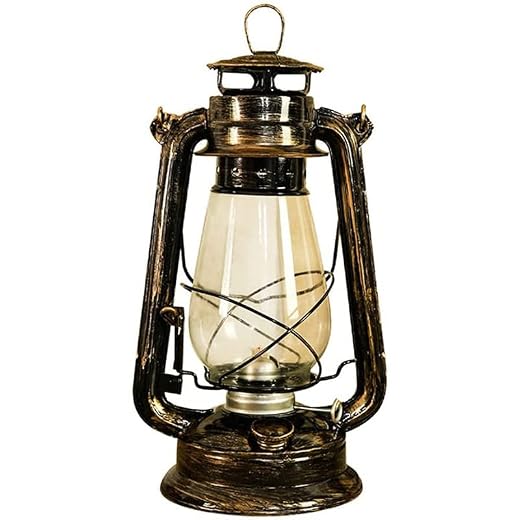 CENPEK Lanterne Tempête Vintage 30 cm - Lampe à Huile Rétro - Kérosène Classique - Table pour Maison, Jardin, Camping - Citronnelle - Bronze