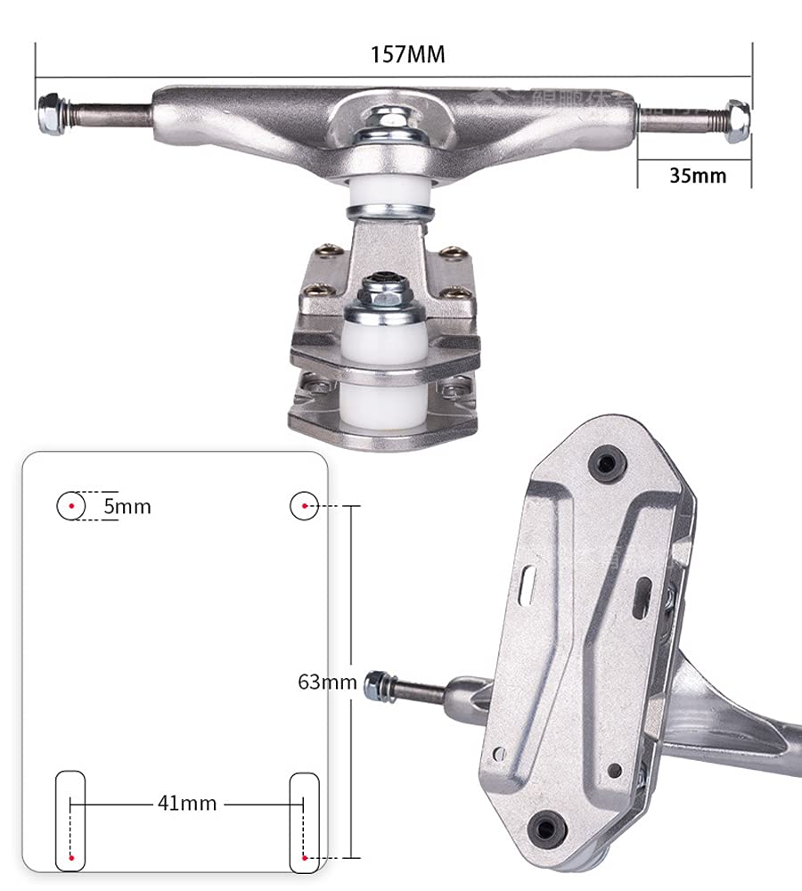 VOMI Surfskate S7 Truck pour Planche à roulettes de Surf terrestre Carving Pumping, matériau en Alliage Aluminium, Compatible Divers Skateboards et longboards, avec des Accessoires d'installation