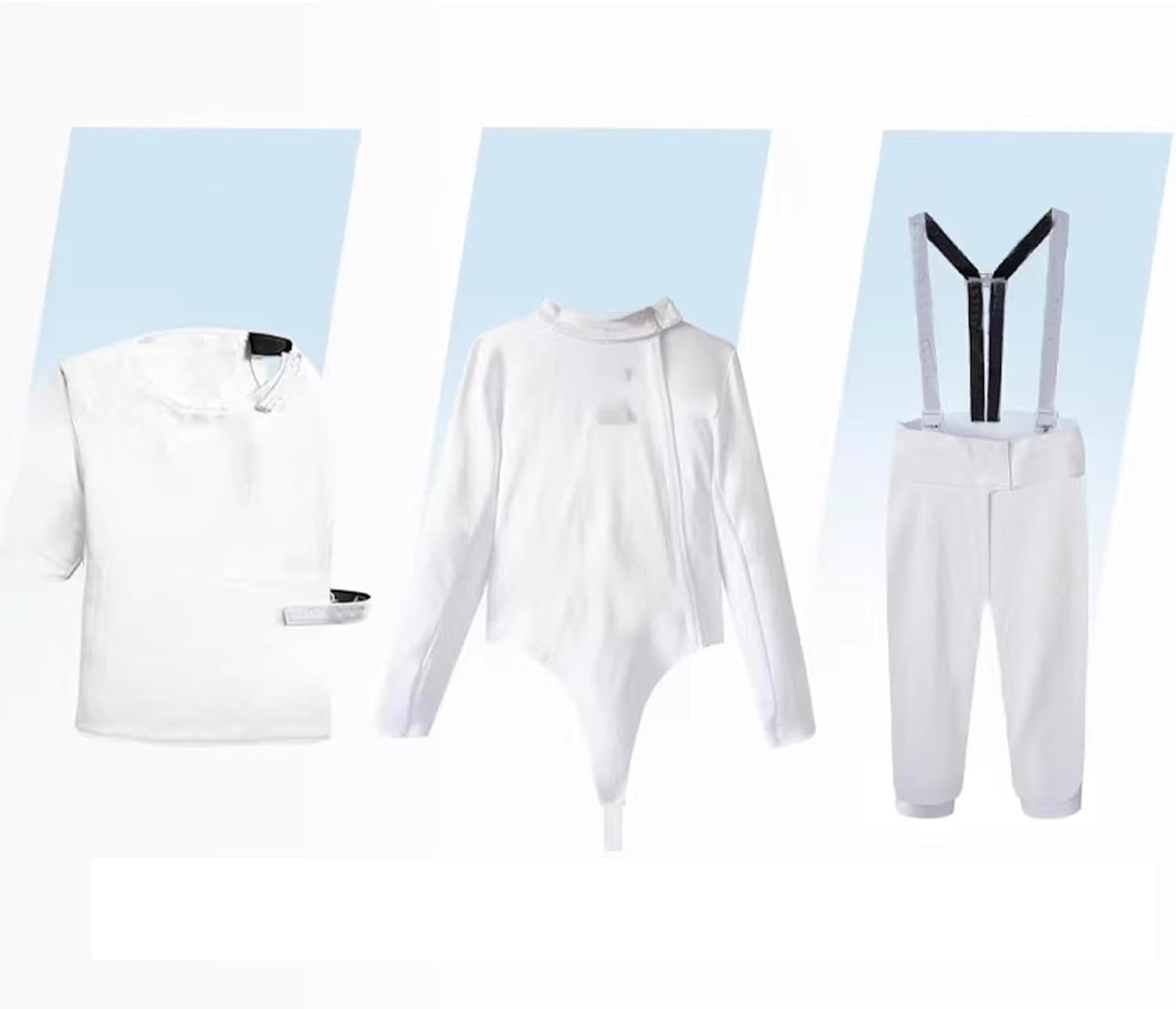 800N Fencing Uniform Suit, Fencing Gear, Fencing Equipment, 3-Piece Set for Kids & Adults, for Foil, Epee, Sabre, Left Hand