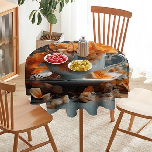 Nappe ronde lavable 127 cm résistante aux taches pour simplifier les repas - 7