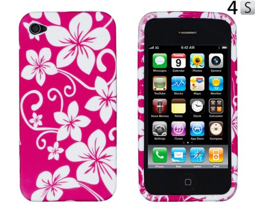 Pink Hawaiian Flowers Flexible TPU Gel Case for Apple iPhone 4, 4S (AT&T, Verizon, Sprint) Pink Hawaiian Flowers Flexible TPU Gel Case for Apple iPhone 4, 4S (AT&T, Verizon, Sprint)