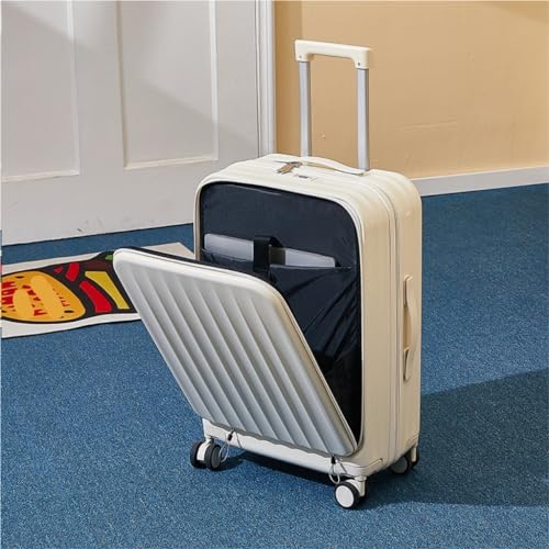 Suitcase Front-opening 20-inch Carry-on Suitcase USB Charging Suitcase Universal Wheel Trolley Case Unisex Suitcase Suitcase Tags(Blue,26in)3