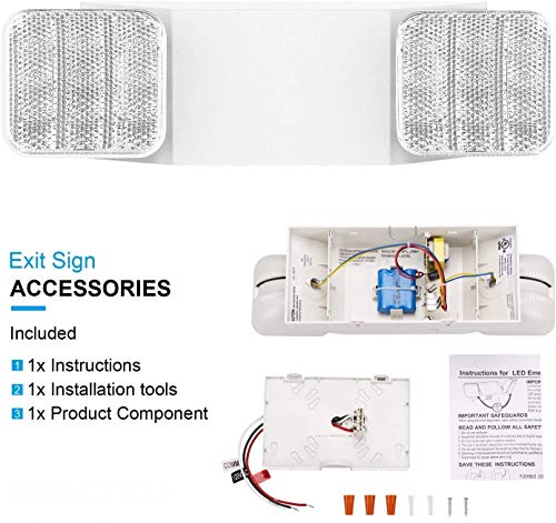 Litufine Led Emergency Lighting Fixtures With 2 Led Heads, Commercial Emergency Light With Battery Backup, Ul 924 And Cec Qualified, 120-277 Voltage (1-Pack)… thumb #3