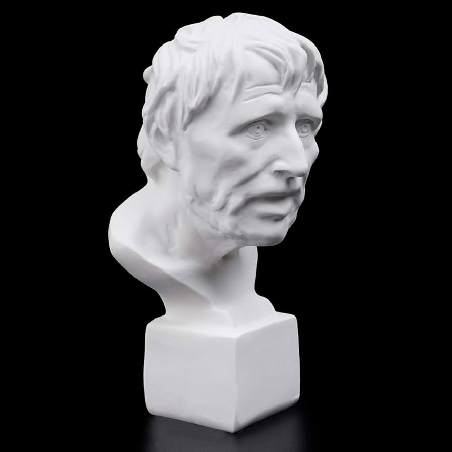 セネカ　胸像　石膏像　高さ50ｃｍ　重さ5.6Ｋg　XＺ3390 セネカ 胸像 石膏像 高さ50cm 重さ5.6Kg XZ3390 - メルカリ
