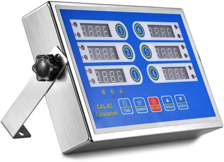 Miniatura 2 de DEGOTM - Temporizador comercial de 6 canales, temporizador de cocina de acero inoxidable de 6 canales, temporizador de cocina, hamburguesa horneada,