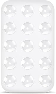 Silicone Suction Cup Phone Holders, Double Sided Suction Cup Multipurpose Rectangle Phone Suction Mount for Car Mini Suction Cup Mat for Mobile Power Mobile Phones (White)