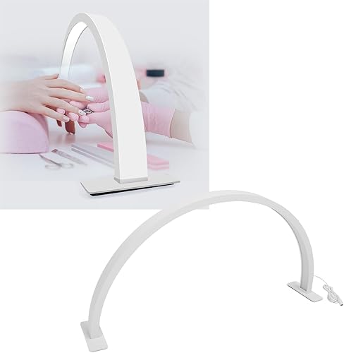 Miniatura 8 de HURRISE Lámpara de belleza de pestañas, lámpara de media luna para extensión de pestañas, luz LED de piso, luz de esteticistas, 30 W, 3000-6500 K,