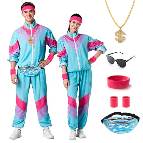 Tenue pour hommes des années 80 déguisement de sport vintage taille M
