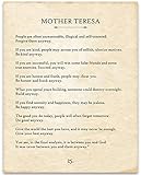 Mother Teresa - People are Often Unreasonable, Illogical, and Self-centered. Forgive Them Anyway - 11x14 Unframed Typography Book Page Print - Makes a Great Inspirational Decor and Gift Under $15