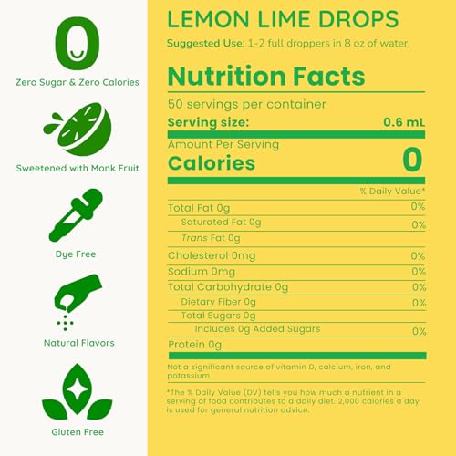 Image of Allways Drops Lemon Lime Water Enhancer | Sugar Free | 50 Servings