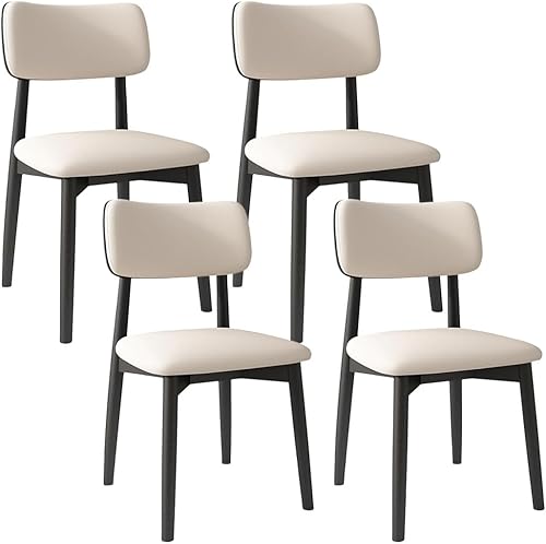 Miniatura 57 de YVYKFZD Solid Wood Dining Chairs, Kitchen Chairs Set with Curved Backrest, Leather Upholstered Dining Room Chair, Armless Living Room Chair, for