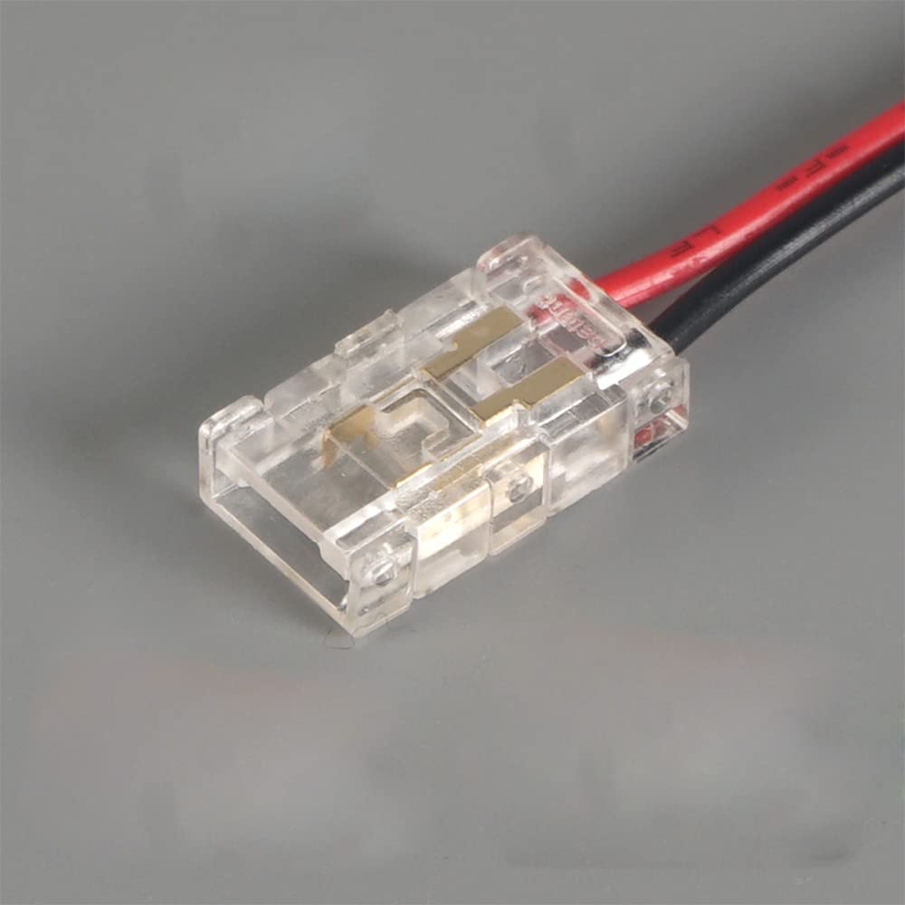 Connecteurs Pour Ruban LED COB 10mm 2 Broches - Kit 10 Pièces (8 En L, 2 Droits) - Raccord Sans Soudure, Sans Espace - 4