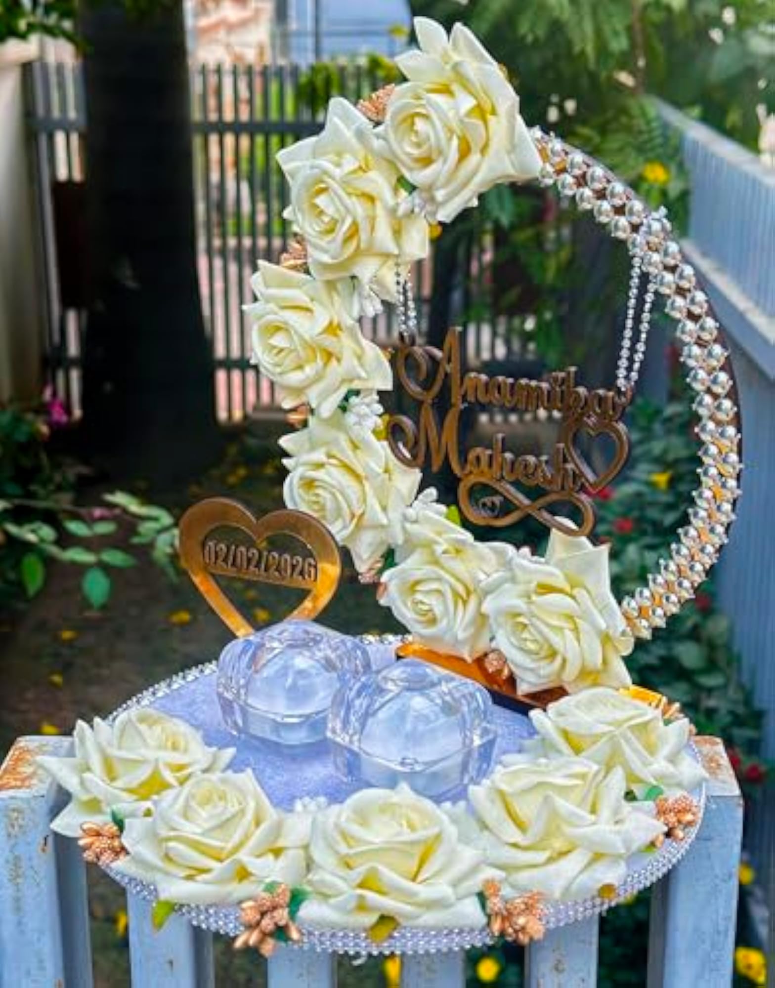Wooden Personalized Engagement Ring Tray, Decorative Gift