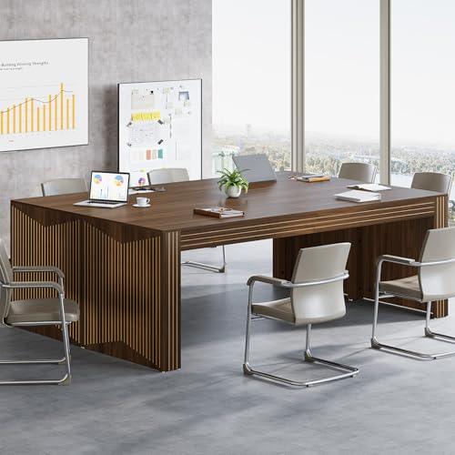 Image of Tribesigns 79-Inch Extra Long Desk Set of 2, Two Person Double Desk for Home Office, Wooden Long Computer Desk Writing Table for Office, Dark Brown