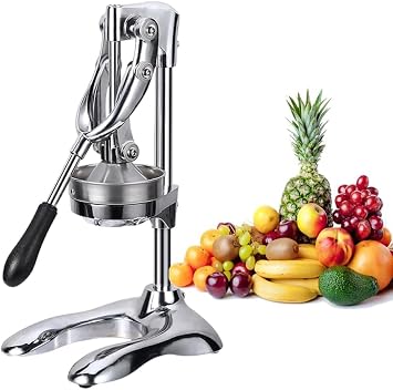 Stainless Steel Commercial Citrus Juicer Hand Press   Heavy Duty Manual Fruit Extractor For Pomegranate, Orange, Lemon, And LimeColorSilver