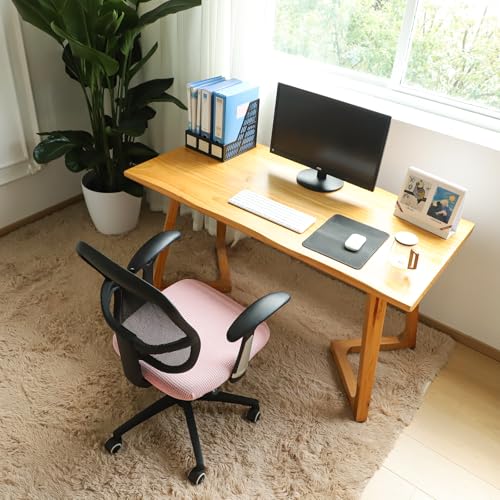 Image of FORCHEER Office Desk Chair Seat Covers Jacquard Fabric Computer Chair Seat Cushion Slipcovers-Pink
