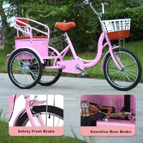 Triciclo para Adultos con Asiento y Canasta 20 Pulgadas miniatura 3