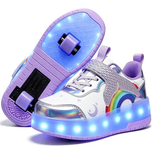 Image of Nsasy Roller Shoes Kids Roller Skates Shoes Girls Boys Wheels Shoes Become Sport Sneaker with Led for Children Gift