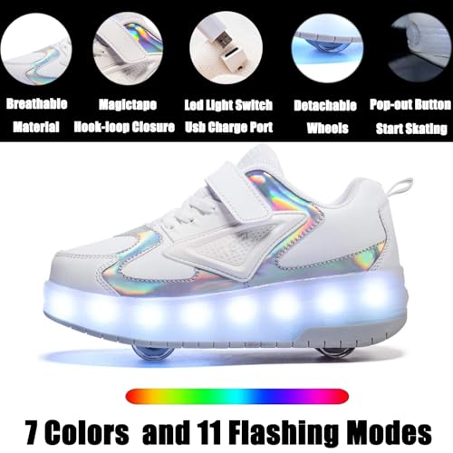 Image of Ylllu Kids LED Roller Skate Shoes with Wheel Light up Roller Shoes Gift for Girls Boys Children