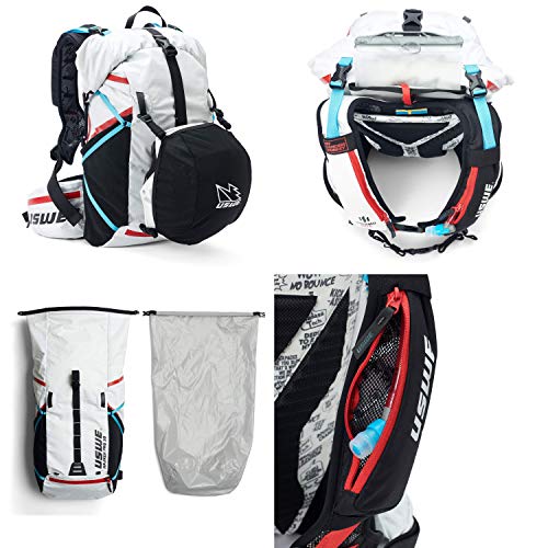 USWE Hajker Pro 30L Winter, Lightweight Backpack for Hiking, Ski, Snowboard, Bike with Waterproof Rolltop, for Men and Women. Insulated Snow Hydration Pack with Freeze Protection, White - Thumbnail 6