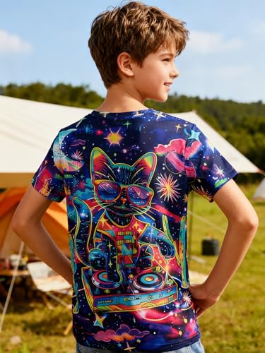 Image of uideazone Tshirts for Boys Kids Short Sleeve T-Shirt 3D Graphic Tee Shirts Tops Clothes 4-16 Years