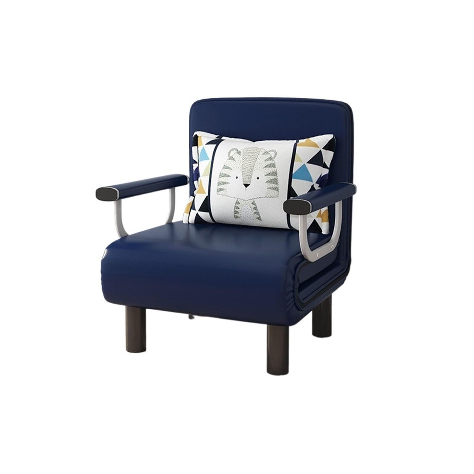 Pouf Letto Multifunzione Pieghevole, Sedia Convertibile con Cuscino e Schienale Regolabile, Divano Letto Pieghevole for Soggiorno/Camera da Letto/Ospite (Color : Blue-A)