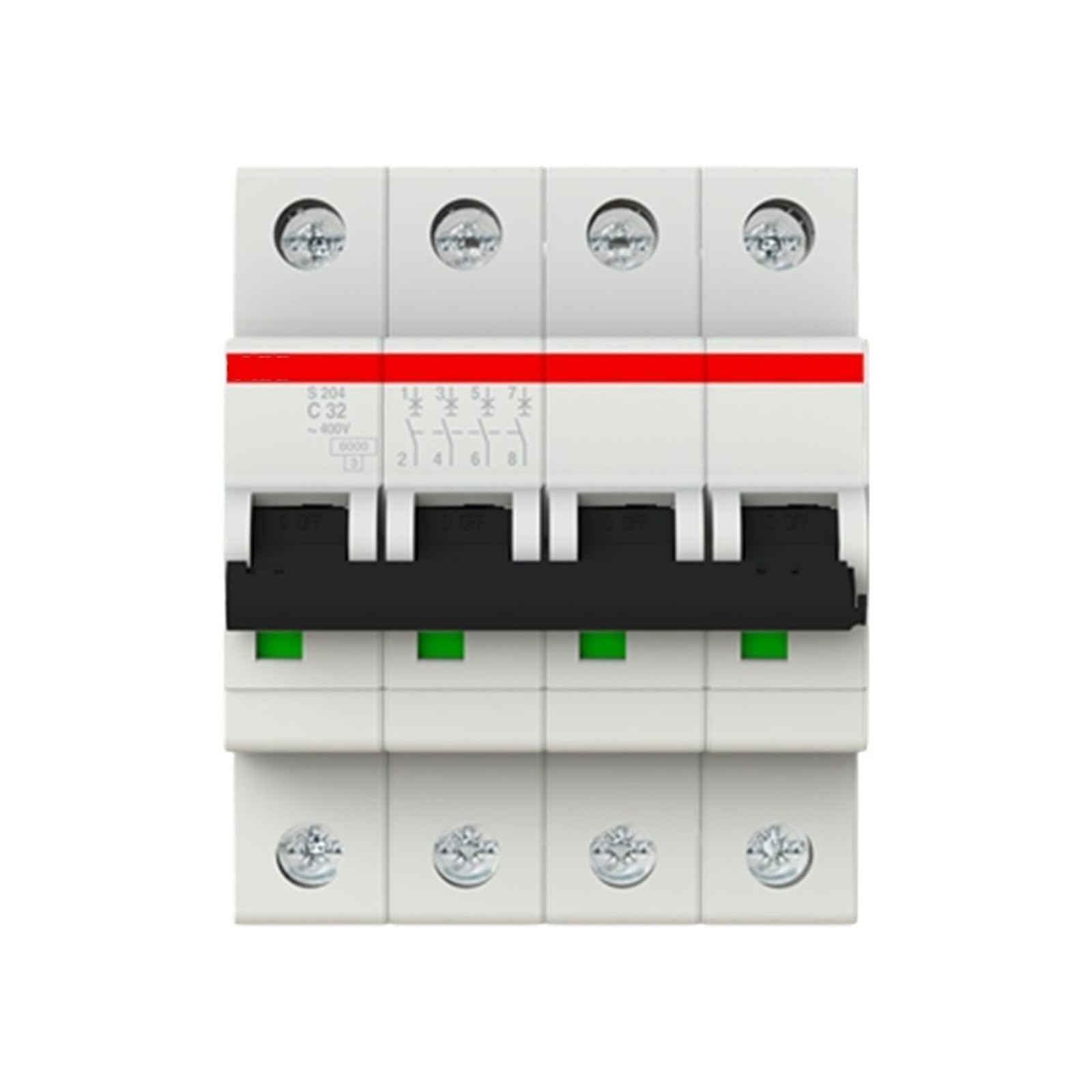 Disjoncteur 10113692 S204-C32 tétrapolaire 4P C 32A pour tableau électrique