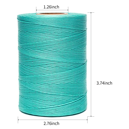Exkalaful Wax Thread,852Yards 150D 0.8Mm Flat Polyester Line For Leather Sewing Repair Shoes Hand Craft Diy Production Suitable For Heavy Leather Hand Sewing(Aquamarine) #TOP1