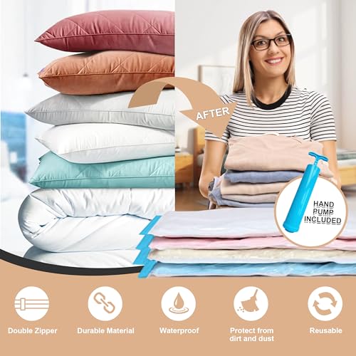 Naturelux NAT-BAG-4J4L4M8S Vacuum Storage Bags, 20-Pack Space Saver, Zipper Vacuum Sealed Bags thumb #4