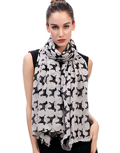 Lina & Lily Labrador Dog Print Women's Large Scarf Lightweight, Gift for Dog Lover