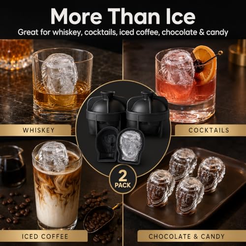 Molde para cubitos de hielo 3D cabeza divertida 2 unidades miniatura 5