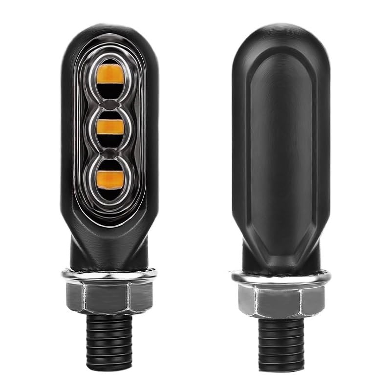 Faro Posteriore Stop Running Indicatori di direzione per moto da 10 mm, 3 LED, indicatori, lenti lampeggianti, 12 V, per cross, fuoristrada, ATV