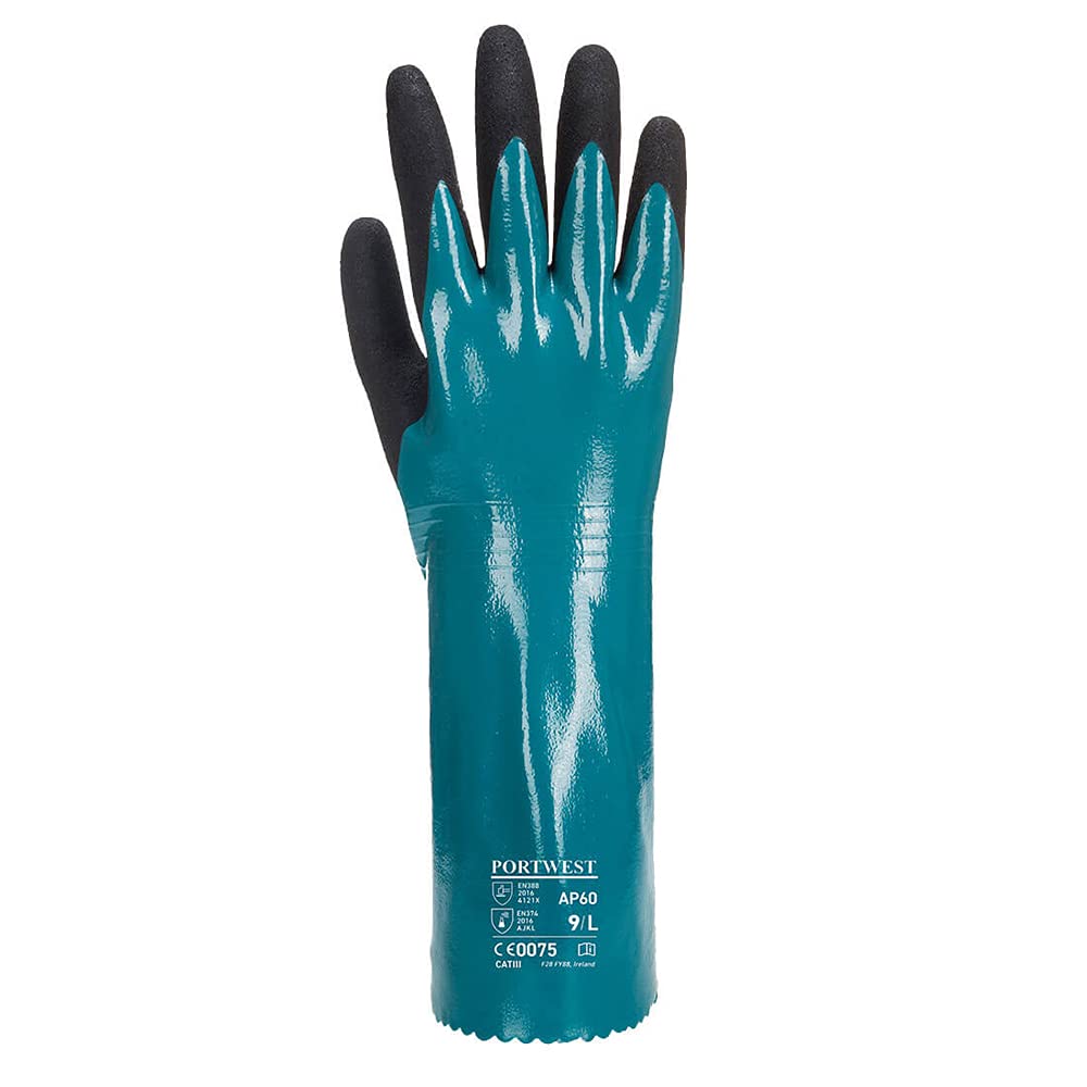 Portwest AP60 Sandy Grip Lite Gauntlet Blue/Black, Large, Blue / Black - Image 2