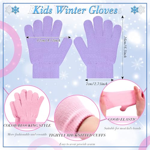 Image of Chuarry 144 Pcs / 72 Sets Kids Winter Hats and Gloves Bulk, Knit Hat Gloves Pack Unisex Winter Gift for Boys Girls Donation
