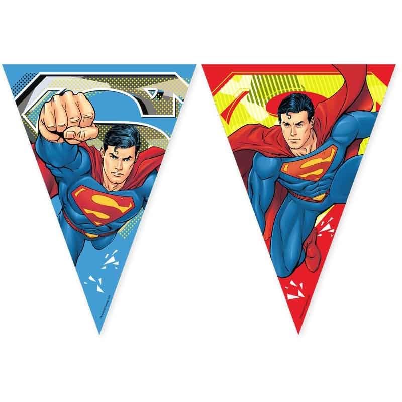 Procos Bandera de Superman, mezcla FSC, decoración colgante, guirnalda, cumpleaños, fiesta temática