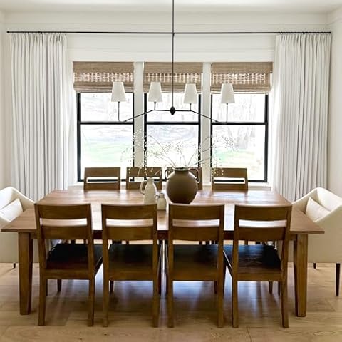 HOMERILLA Pinch Pleated Curtains 96 Inches Long,Linen Blackout Curtains with Blackout Lining Drapery Panel for Living Room,Thermal Insulated Pinch Pleat Drapes,W52 x L96,Beige White,1 Panel. Cover